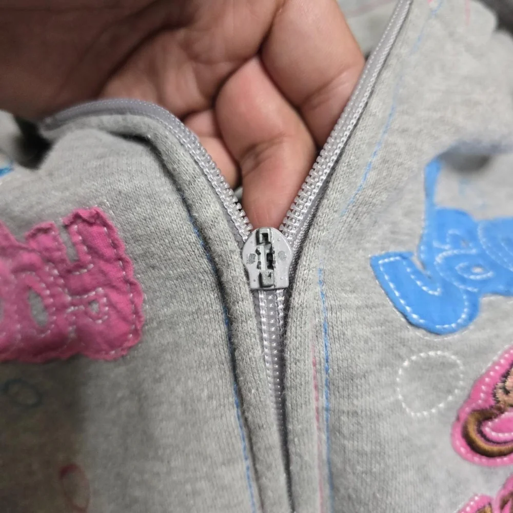 Vintage Y2K Bobby Jack Grey Embroidered Full Zip Hoodie Special Edition Youth? - Picture 5 of 8